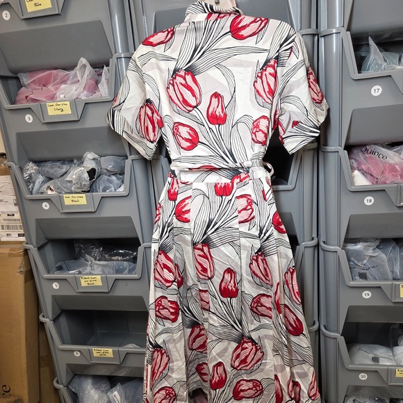 BROOKS BROTHERS Button Down Collar Dress Floral Women’s 8 6306 - Picture 4 of 8